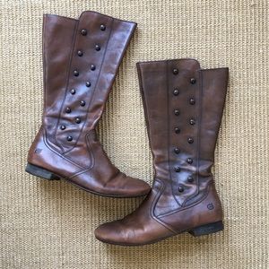 BORN brown button boots